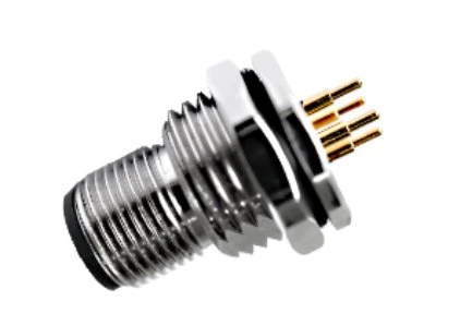 M12 Lelaki Depan Diikat A-Pengekodan 8PIN PG9